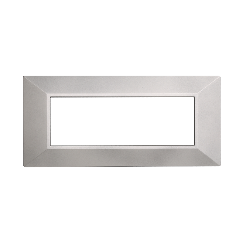 Placca Piramide in Plastica Silver Compatibile Bticino Axolute - 6 Posti - Ettroit