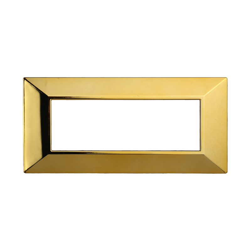 Placca Piramide in Plastica Oro Lucido Compatibile Bticino Axolute - 6 Posti - Ettroit