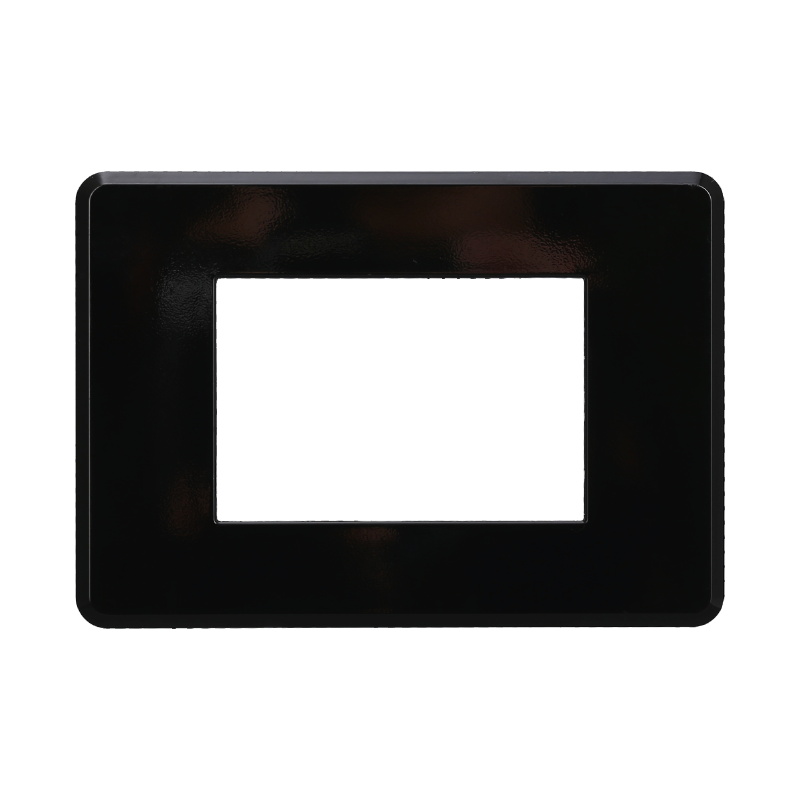 Placca Slim in Plastica Nera Compatibile Bticino Axolute - 3 Posti - Ettroit