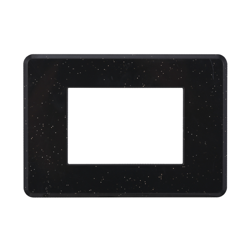 Placca Slim in Plastica Nero Brillante Compatibile Bticino Axolute - 3 Posti - Ettroit