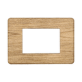 Placca Slim in Plastica Legno Scuro Compatibile Bticino Axolute - 3 Posti - Ettroit