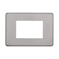 Placca Slim in Plastica Silver Compatibile Bticino Axolute - 3 Posti - Ettroit