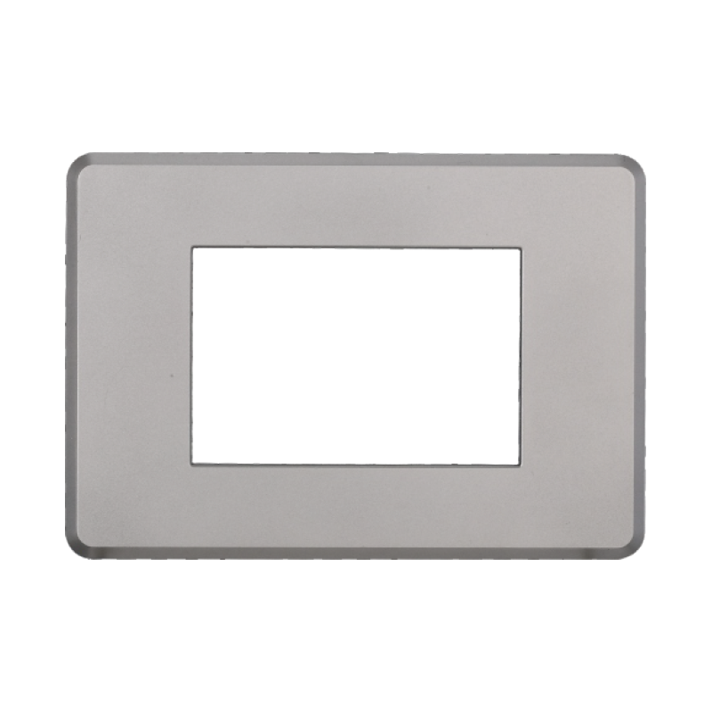 Placca Slim in Plastica Silver Compatibile Bticino Axolute - 3 Posti - Ettroit