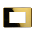 Placca Slim in Plastica Oro Lucido Compatibile Bticino Axolute - 3 Posti - Ettroit