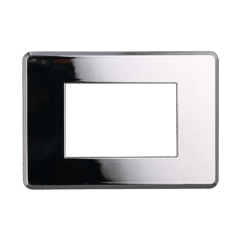 Placca Slim in Plastica Cromato Lucido Compatibile Bticino Axolute - 3 Posti - Ettroit