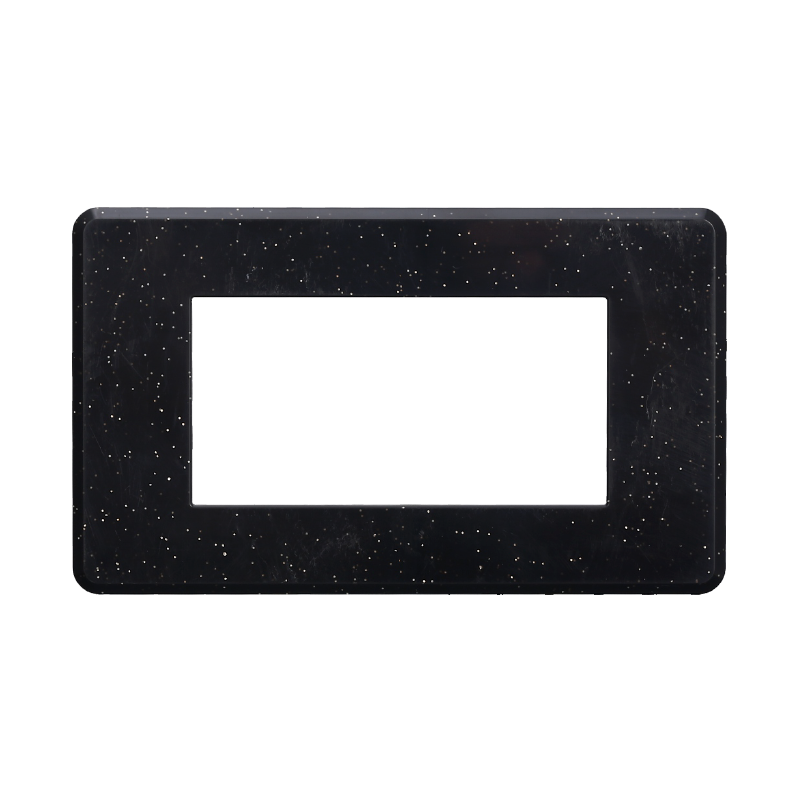 Placca Slim in Plastica Nero Brillante Compatibile Bticino Axolute - 4 Posti - Ettroit