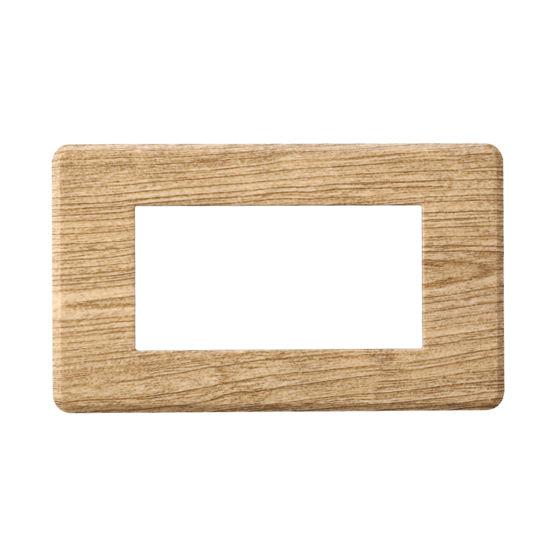 Placca Slim in Plastica Legno Scuro Compatibile Bticino Axolute - 4 Posti - Ettroit
