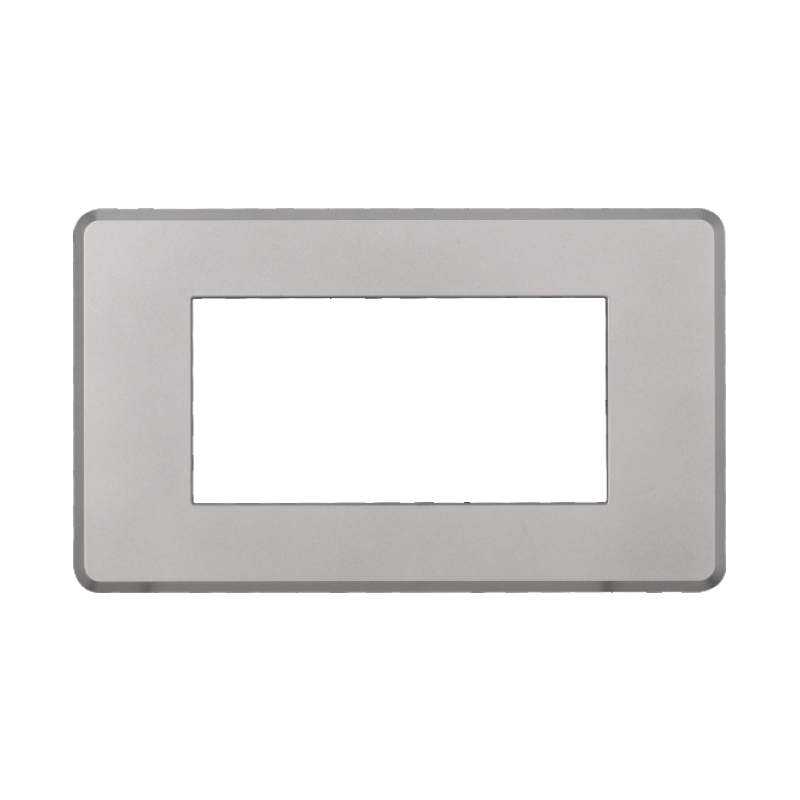Placca Slim in Plastica Silver Compatibile Bticino Axolute - 4 Posti - Ettroit