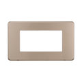 Placca Slim in Plastica Acciaio Bronzato Compatibile Bticino Axolute - 4 Posti - Ettroit