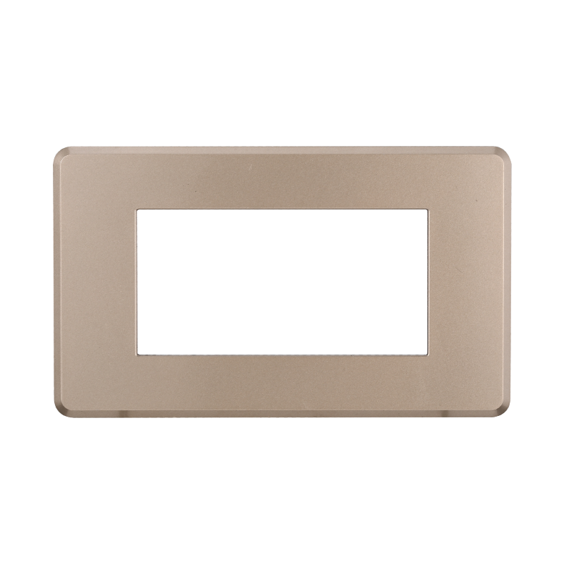 Placca Slim in Plastica Acciaio Bronzato Compatibile Bticino Axolute - 4 Posti - Ettroit