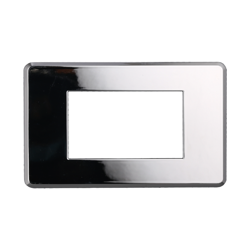 Placca Slim in Plastica Cromato Lucido Compatibile Bticino Axolute - 4 Posti - Ettroit