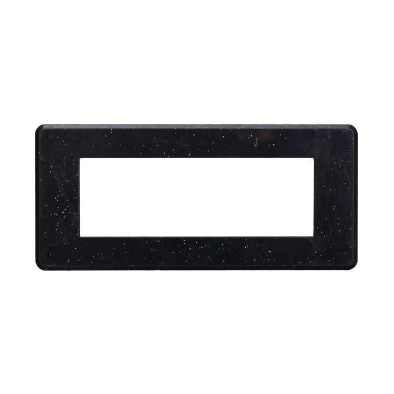 Placca Slim in Plastica Nero Brillante Compatibile Bticino Axolute - 6 Posti - Ettroit