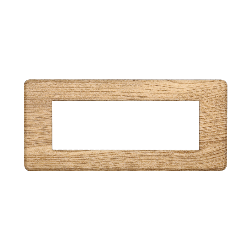 Placca Slim in Plastica Legno Scuro Compatibile Bticino Axolute - 6 Posti - Ettroit