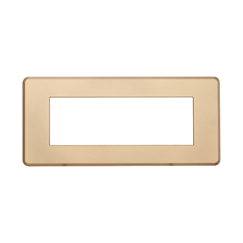 Placca Slim in Plastica Oro Compatibile Bticino Axolute - 6 Posti - Ettroit
