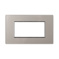 Placca in Vetro Silver Compatibile Bticino Axolute - 4 Posti - Ettroit