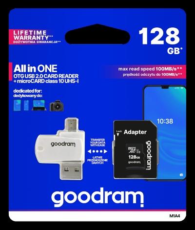 GoodRAM microSD 128GB class 10 + adpter + card reader - blister - M1A4-1280R12