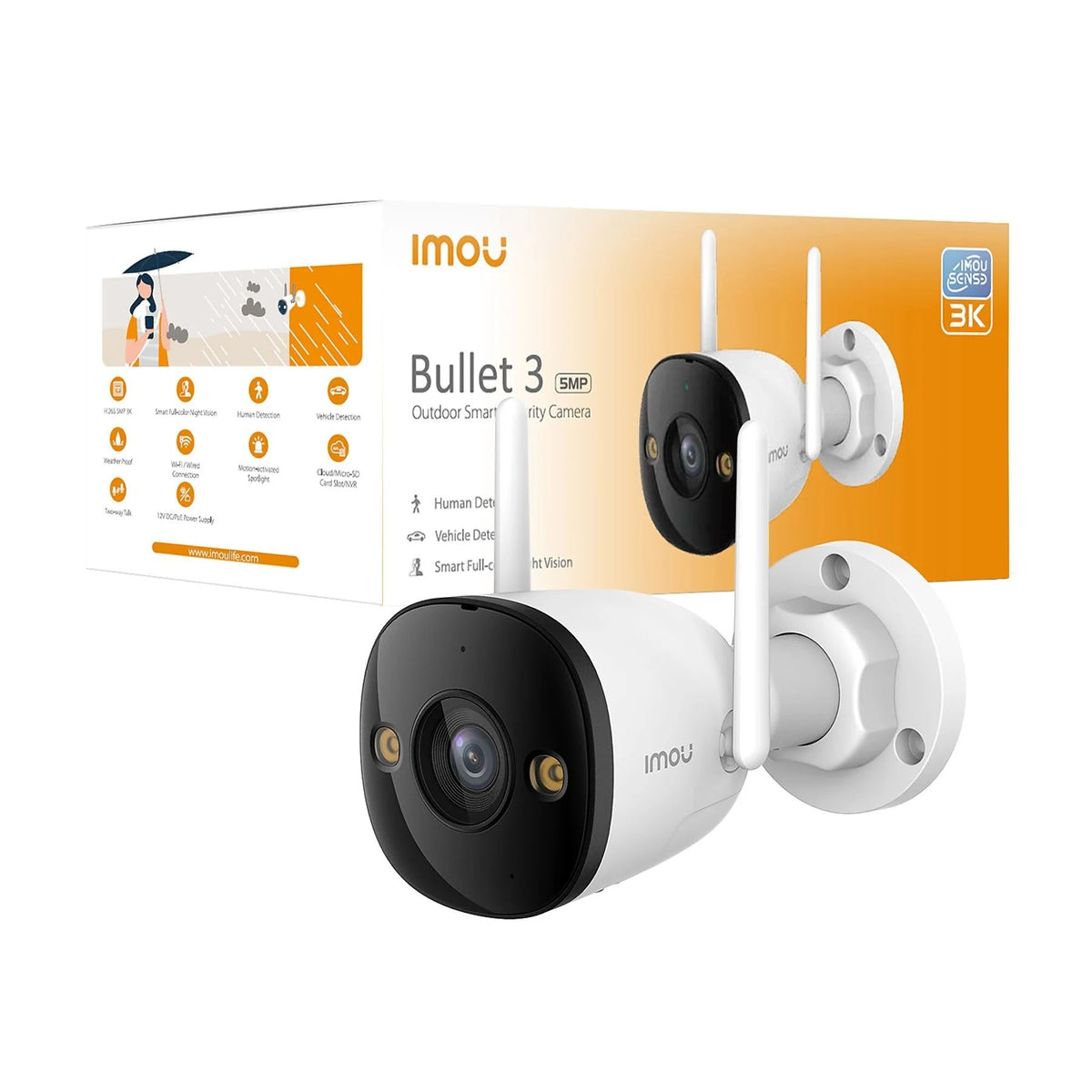 Imou Telecamera Bullet 3 3K Bullet IP/Wi-Fi Full-color 5 MP 2.8 mm IR