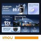 IMOU Cruiser Pano Z – Telecamera IP da Esterno 13MP Quad-Lens | Wi-Fi 6 Dual Band + Ethernet + PoE