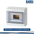 Centralino da Parete Stagno Con Sportello IP65 8 Moduli 215x200x105