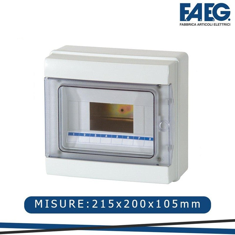 Centralino da Parete Stagno Con Sportello IP65 8 Moduli 215x200x105