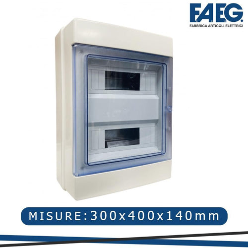 Centralino da Parete Stagno Con Sportello IP65 24 Moduli 300x400x140