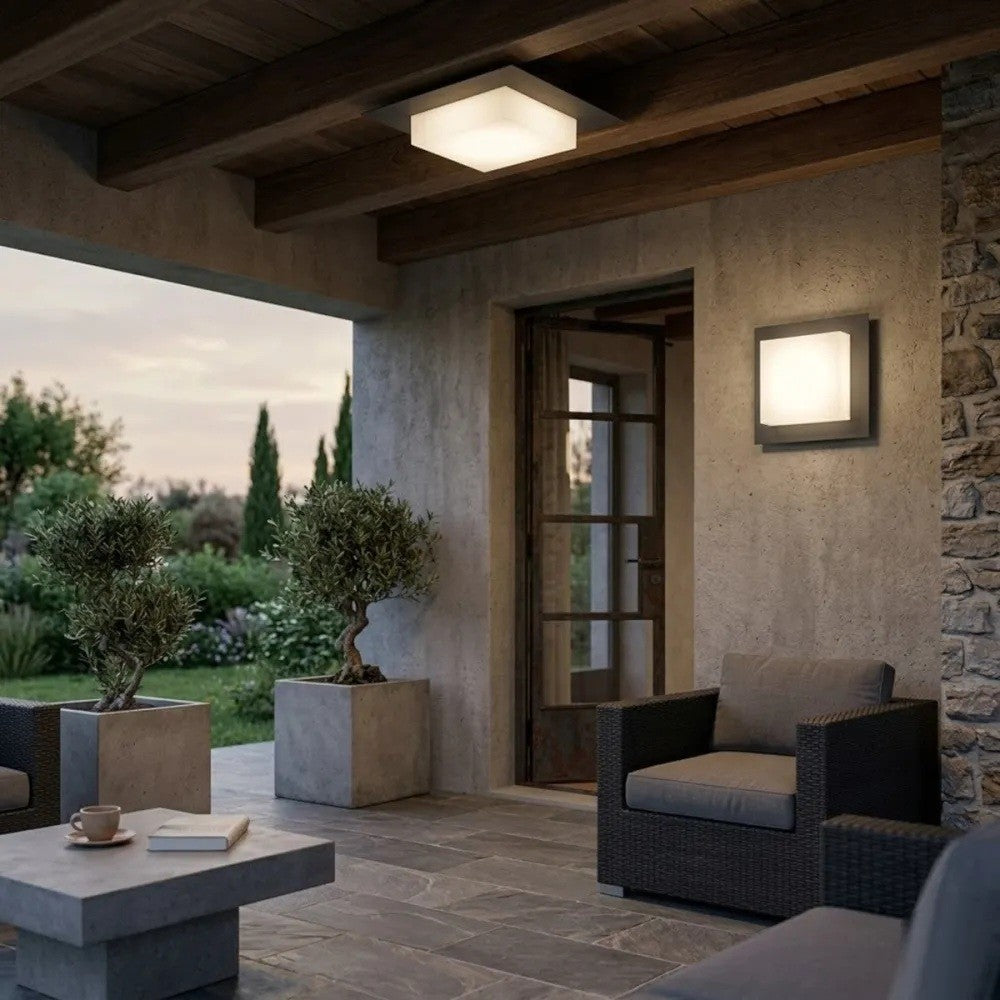 Plafoniera Moderna Top Light MIAMI PLUS Q GX53 LED IP54 Alluminio Policarbonato