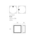 Plafoniera Moderna Top Light OSAKA Q GX53 LED IP54 Alluminio Policarbonato