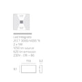 Applique LED Top Light MADRID 18 IP65 CCT Biemissione Alluminio Vetro