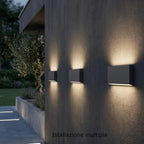 Applique LED Top Light MADRID 18 IP65 CCT Biemissione Alluminio Vetro