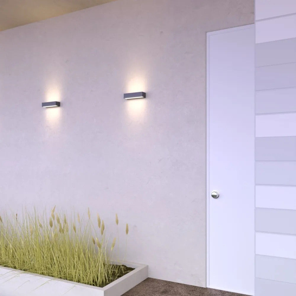 Applique LED Top Light PORTO 22B IP65 CCT Biemissione Alluminio Vetro