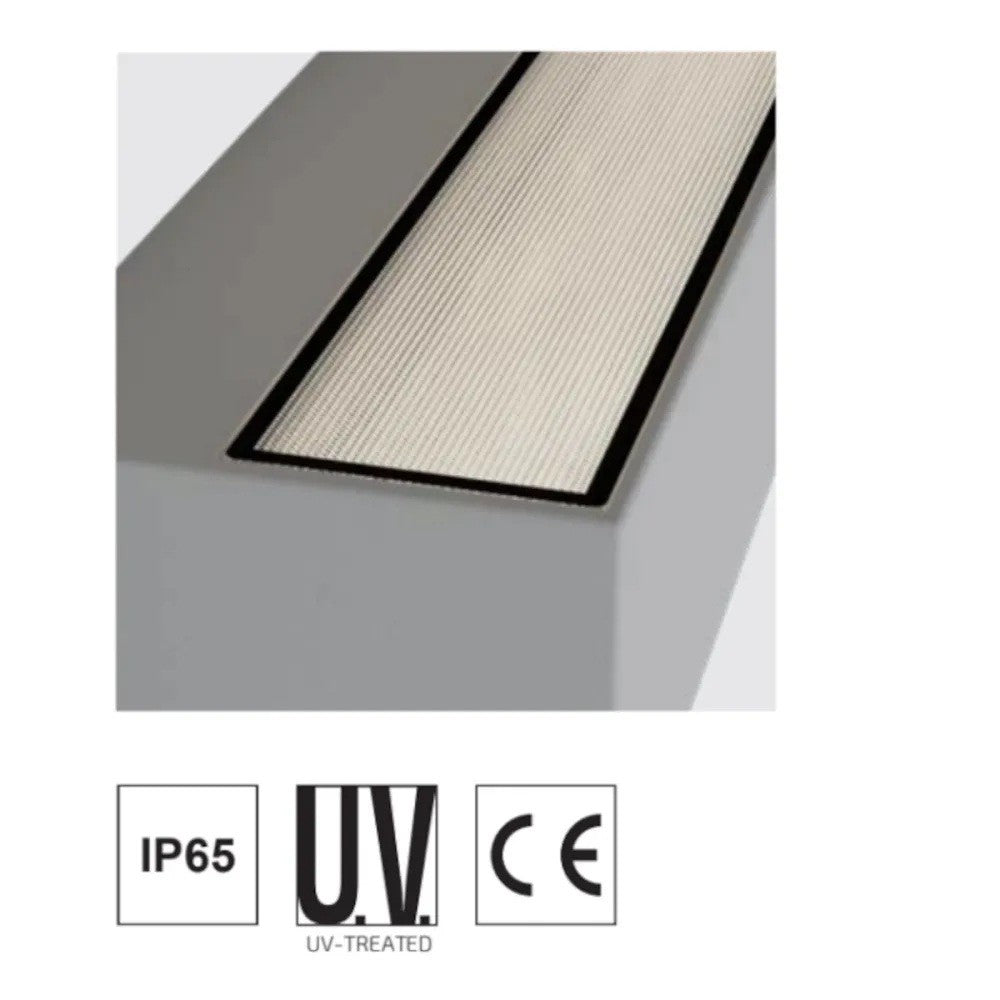 Applique LED Top Light PORTO 22B IP65 CCT Biemissione Alluminio Vetro