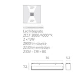 Applique Porto Top Light Outdoor Led CCT 30W Doppia Emissione IP65