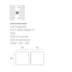 Applique LED Cubo Top Light PERTH AP IP65 10W CCT Biemissione Alluminio