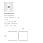 Applique LED Cubo Top Light PERTH AG IP65 20W CCT Biemissione Alluminio