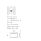 Applique LED Top Light LIMA 18 IP54 CCT Biemissione Alluminio Vetro