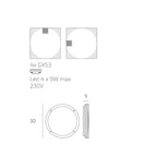 Plafoniera Moderna Top Light SOHO 30 GX53 LED IP54 Alluminio Policarbonato