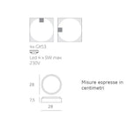 Plafoniera Moderna Top Light BAKU 28 GX53 LED IP54 Alluminio Policarbonato