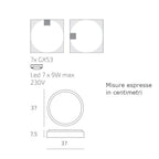 Plafoniera Moderna Top Light BAKU 37 GX53 LED IP54 alluminio policarbonato