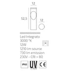 Lampione Paletta Moderno Top Light BELIZE LED PA55 12W 3000K IP65 Alluminio