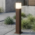 Lampione Paletto Top Light NIZZA CORTEN E27 LED IP44 Alluminio e Policarbonato