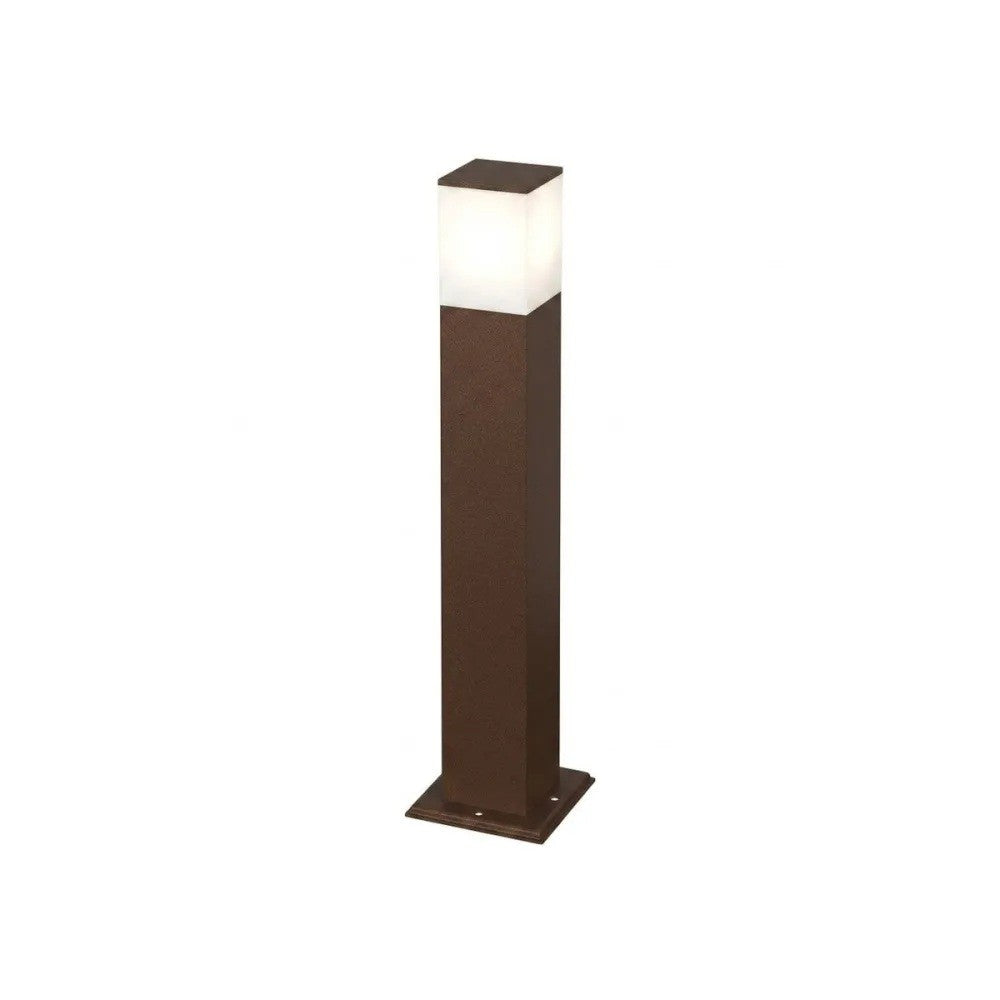 Lampione Paletto Top Light NIZZA CORTEN E27 LED IP44 Alluminio e Policarbonato