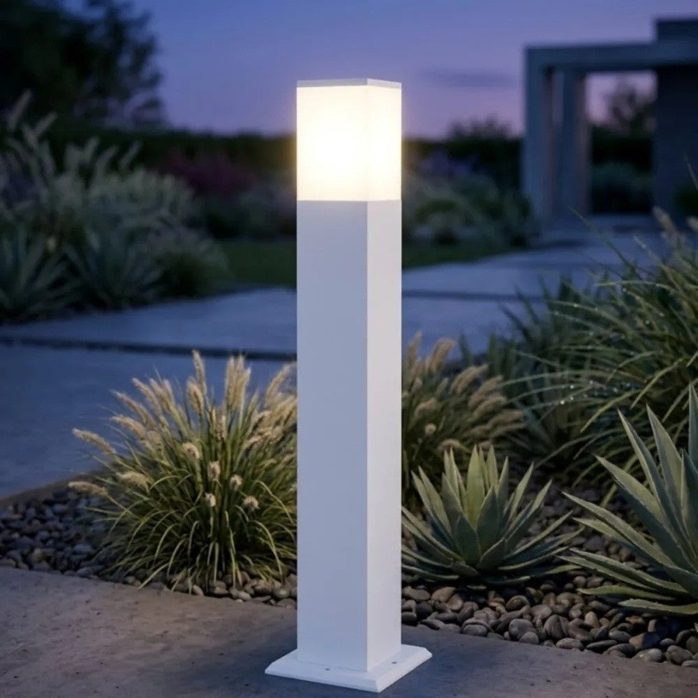 Lampione Paletto Top Light NIZZA BIANCO E27 LED IP44 Alluminio e Policarbonato