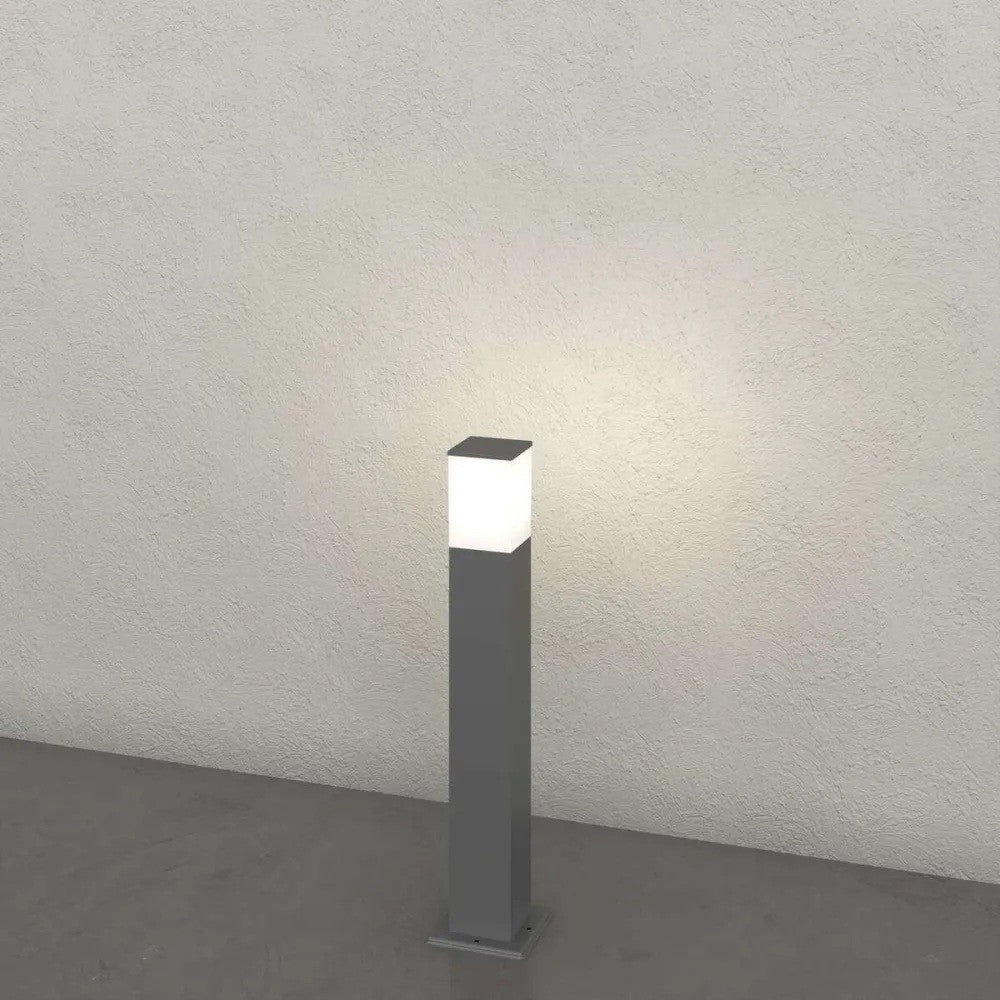 Lampione Paletto Top Light NIZZA GRIGIO ANTRACITE E27 LED IP44 Alluminio e Policarbonato