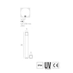 Lampione Paletto Moderno Top Light YORK GA E27 LED IP54 Alluminio 30-50-80cm