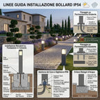 Lampione Paletto Moderno Top Light YORK GA E27 LED IP54 Alluminio 30-50-80cm