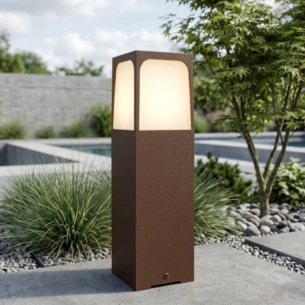 Lampione Paletto Classico Top Light YORK CO E27 LED IP54 Alluminio Corten 30-50-80cm