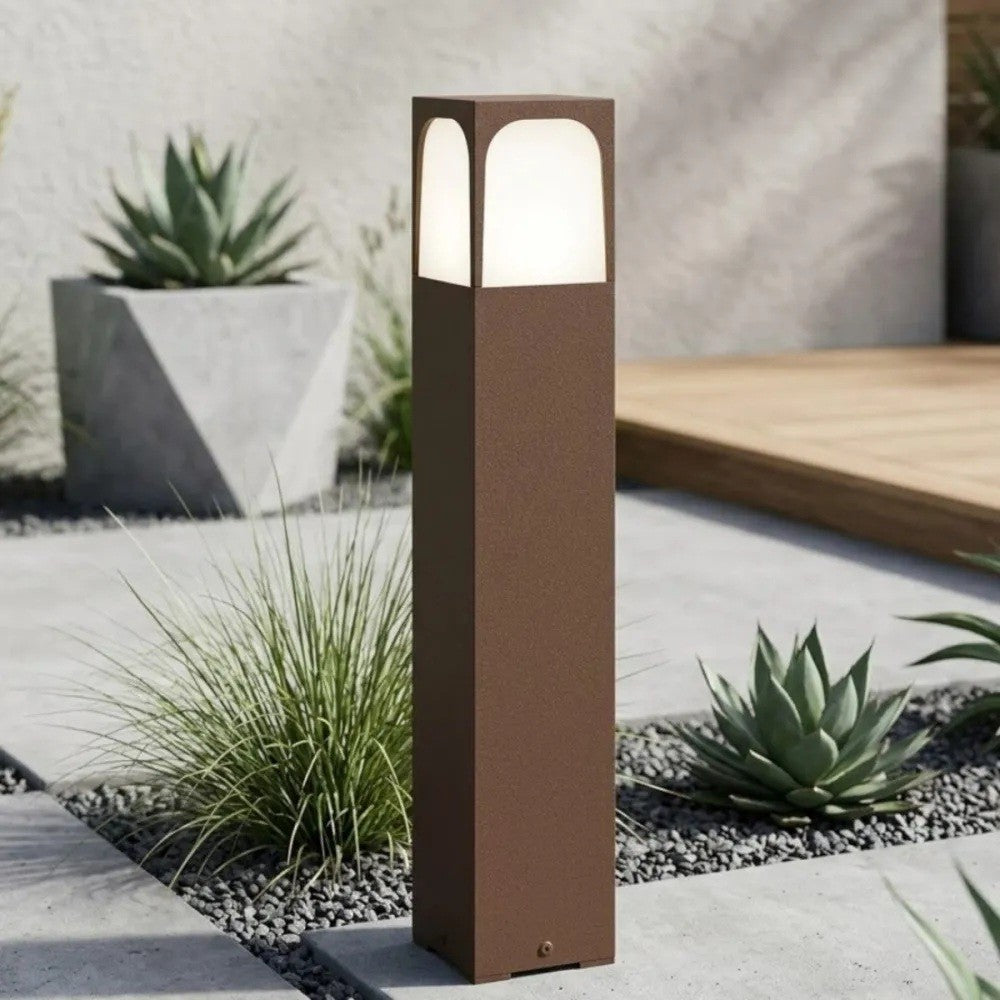 Lampione Paletto Classico Top Light YORK CO E27 LED IP54 Alluminio Corten 30-50-80cm