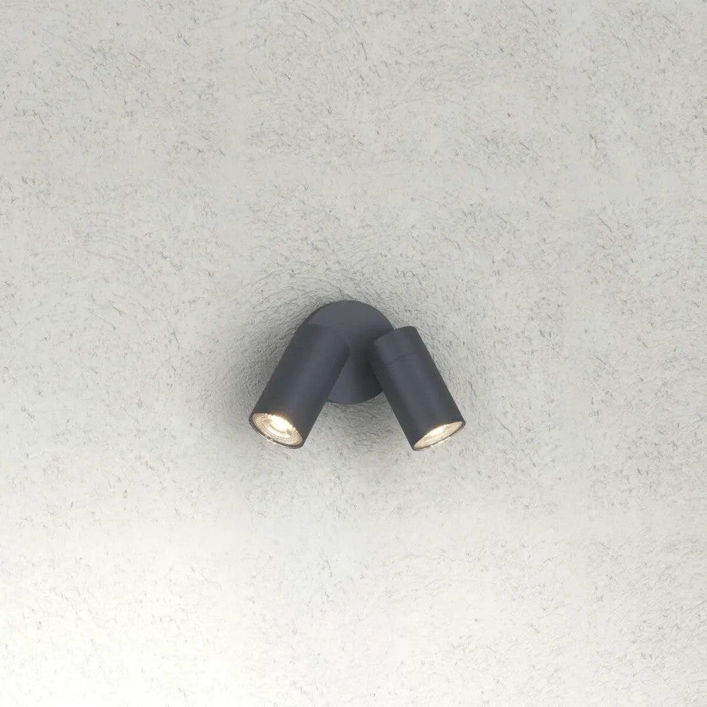 Applique Moderna Top Light OSLO 2 GA GU10 LED IP65 Orientabile Alluminio e Vetro