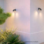 Applique Moderna Top Light OSLO 2 GA GU10 LED IP65 Orientabile Alluminio e Vetro