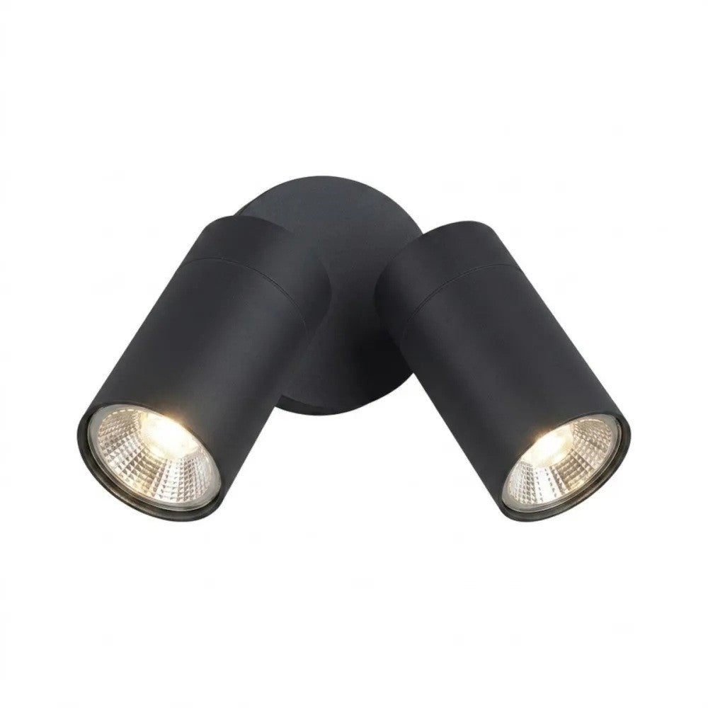 Applique Moderna Top Light OSLO 2 GA GU10 LED IP65 Orientabile Alluminio e Vetro